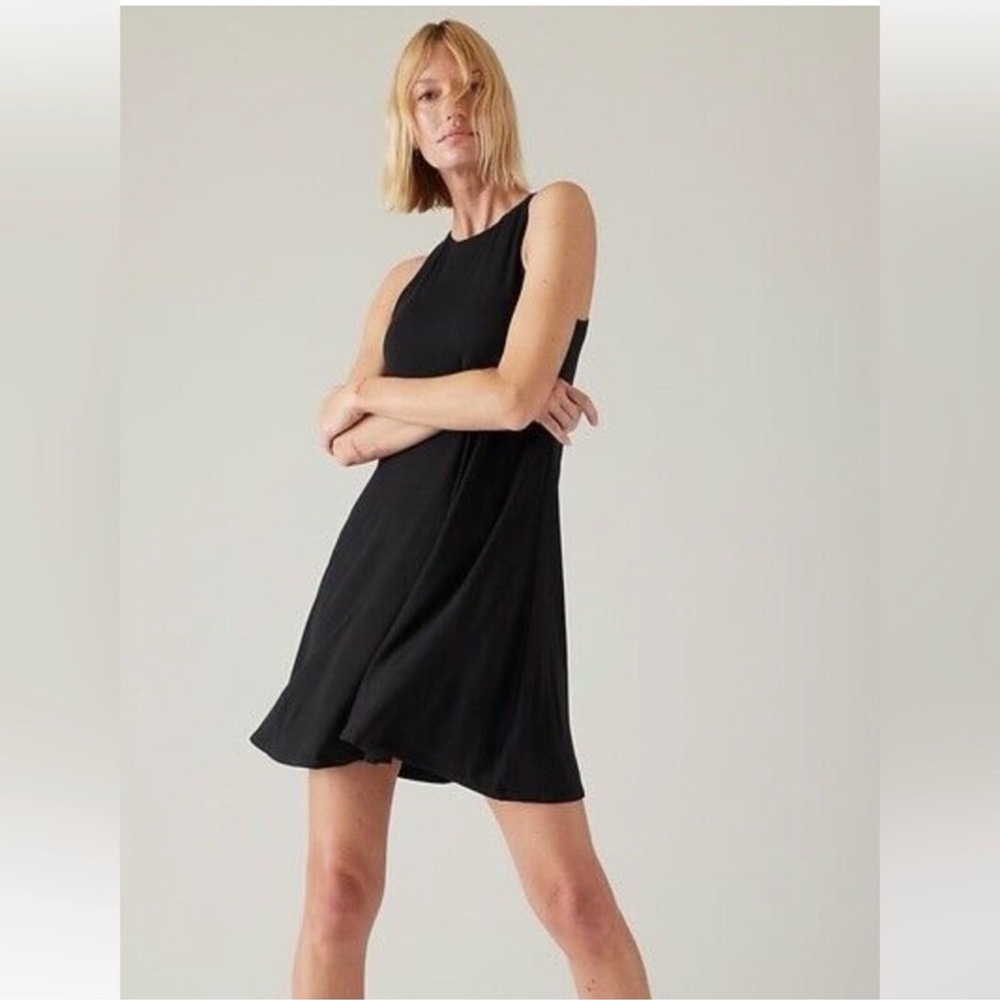 Athleta Black Santorini Thera Mini Sleeveless Dress Small